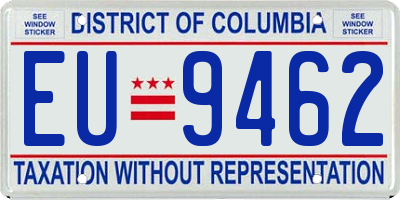DC license plate EU9462