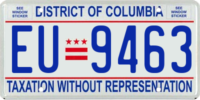 DC license plate EU9463