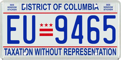 DC license plate EU9465