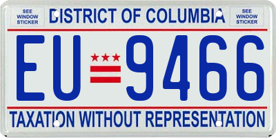DC license plate EU9466
