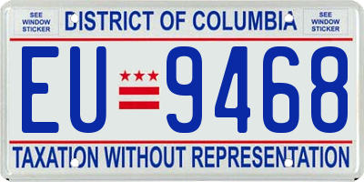 DC license plate EU9468