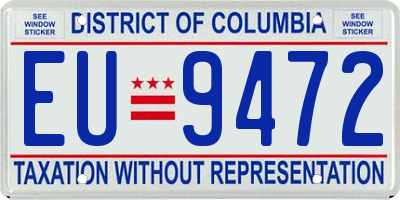 DC license plate EU9472