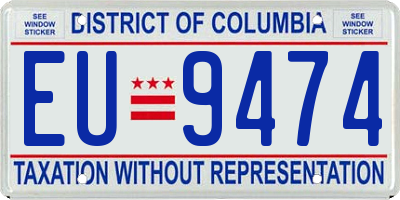 DC license plate EU9474
