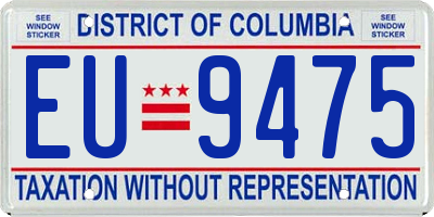 DC license plate EU9475