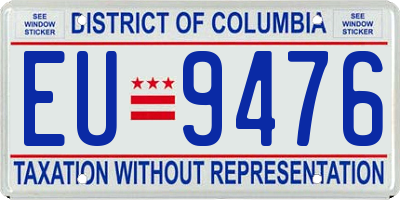 DC license plate EU9476