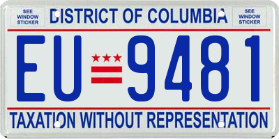 DC license plate EU9481