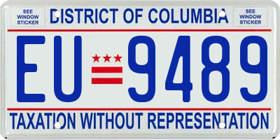 DC license plate EU9489