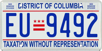 DC license plate EU9492