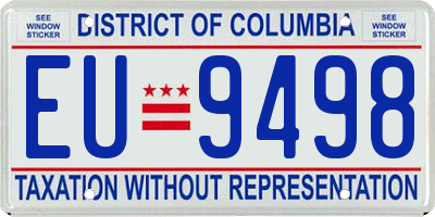 DC license plate EU9498