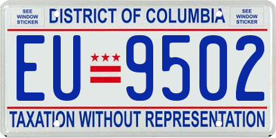 DC license plate EU9502