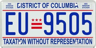 DC license plate EU9505