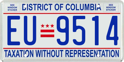 DC license plate EU9514