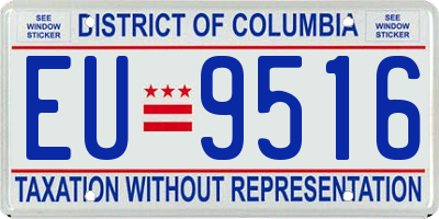 DC license plate EU9516