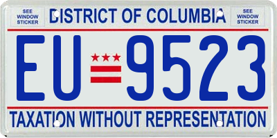 DC license plate EU9523