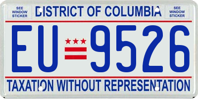 DC license plate EU9526
