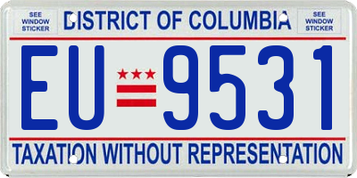 DC license plate EU9531