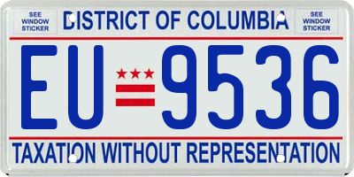DC license plate EU9536