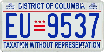 DC license plate EU9537