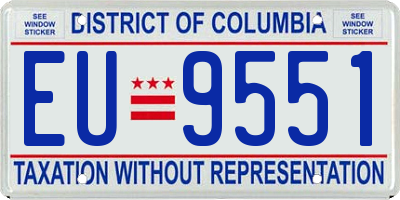 DC license plate EU9551