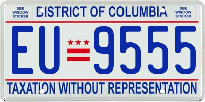 DC license plate EU9555