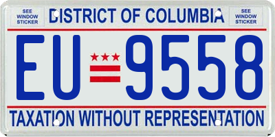 DC license plate EU9558