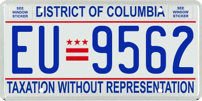 DC license plate EU9562