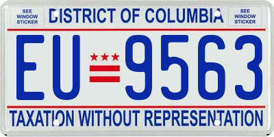 DC license plate EU9563