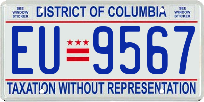 DC license plate EU9567