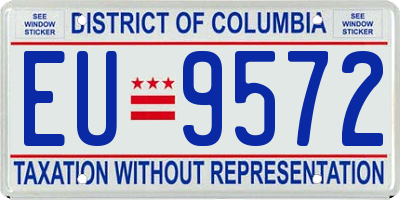 DC license plate EU9572