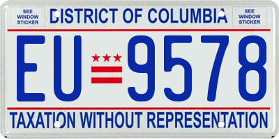DC license plate EU9578