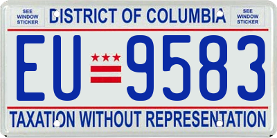 DC license plate EU9583