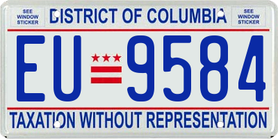 DC license plate EU9584
