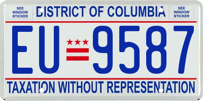 DC license plate EU9587
