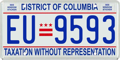 DC license plate EU9593
