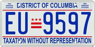 DC license plate EU9597