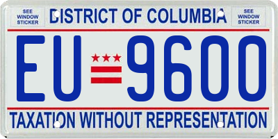 DC license plate EU9600