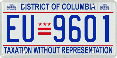 DC license plate EU9601