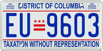 DC license plate EU9603