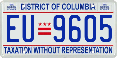 DC license plate EU9605