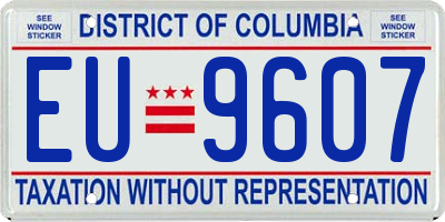 DC license plate EU9607