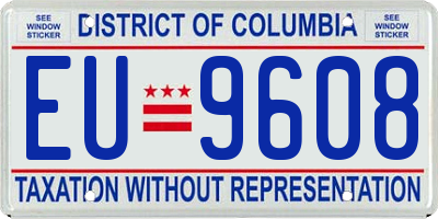 DC license plate EU9608
