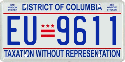 DC license plate EU9611