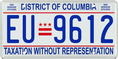 DC license plate EU9612