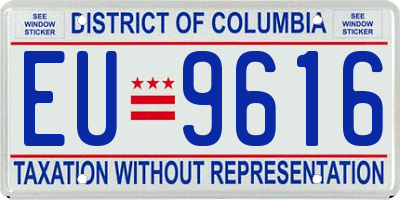 DC license plate EU9616