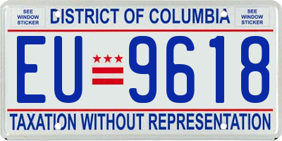 DC license plate EU9618
