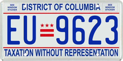 DC license plate EU9623