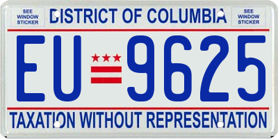 DC license plate EU9625