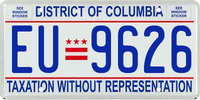 DC license plate EU9626
