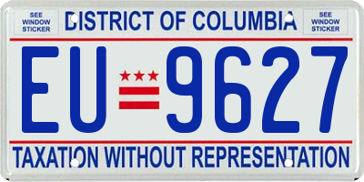 DC license plate EU9627