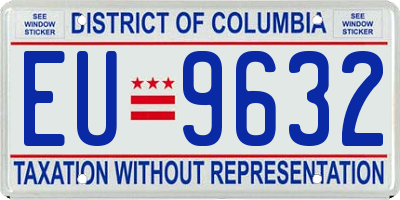 DC license plate EU9632